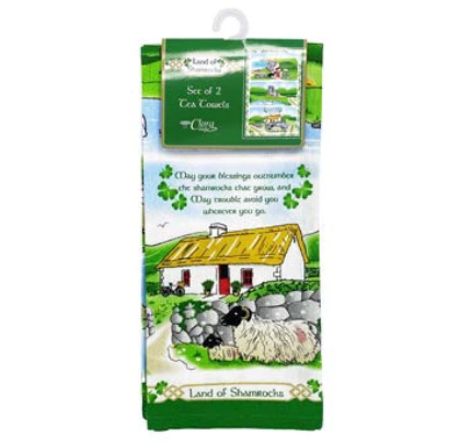 Land of Shamrocks Tea Towel Set of Two