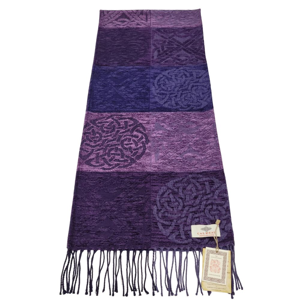 Jacquard Celtic Knot Wrap- Purple
