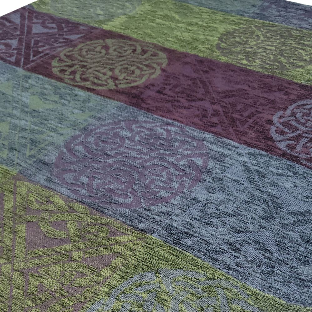 Jacquard Celtic Knot Throw- Grey/Green/Purple