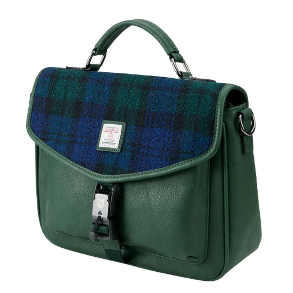 Islander Harris Tweed The Mini Laptop Bag 'Black Watch Tartan'