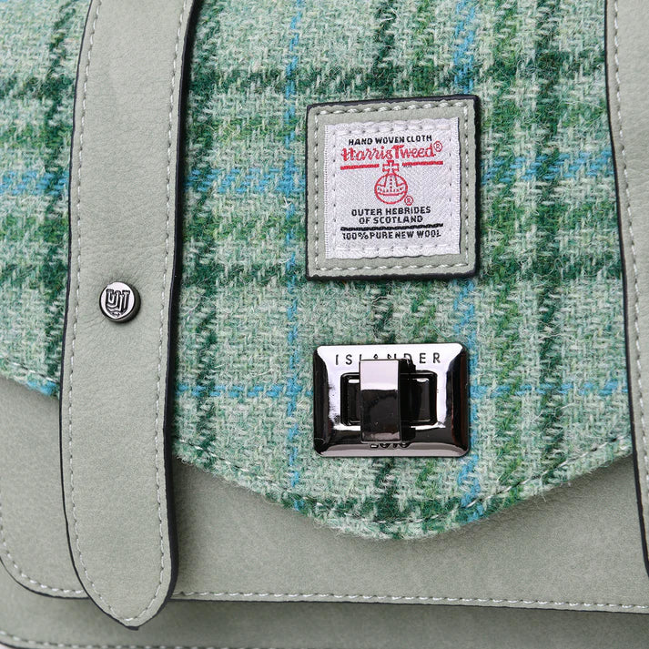 Islander Harris Tweed Medium Satchel 'Mint Tartan'