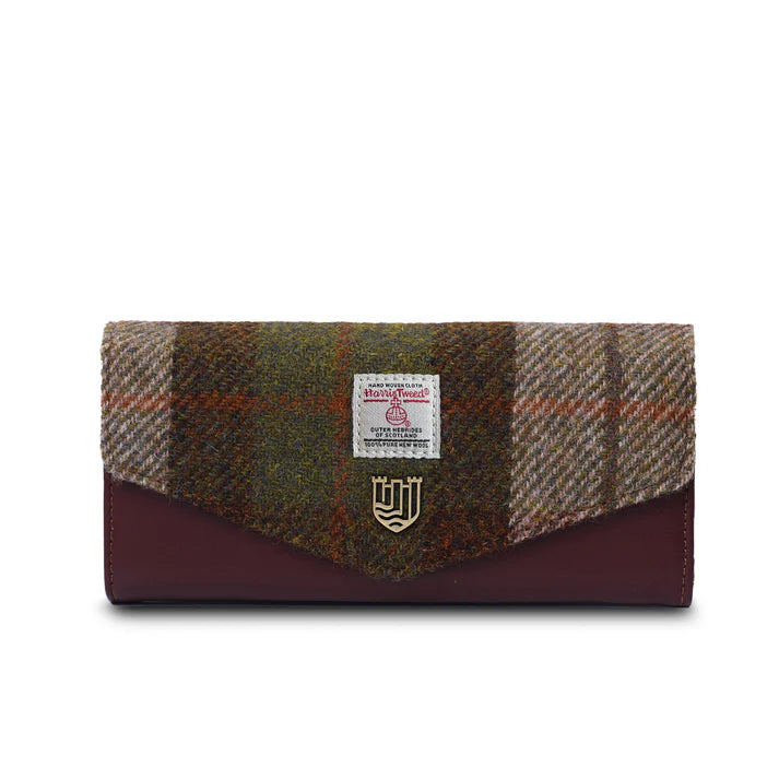 Islander Harris Tweed Large Clasp Clutch Purse 'Chestnut Tartan'