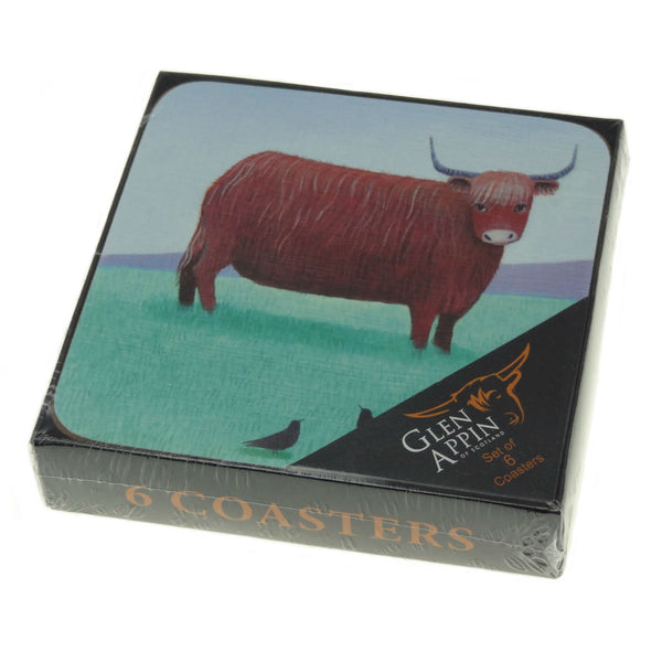 Glen Appin Highland Cow Coasters Set of Six