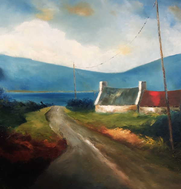 'A Turn in the Road' by Padraig McCaul- Mounted Print 12"x12"