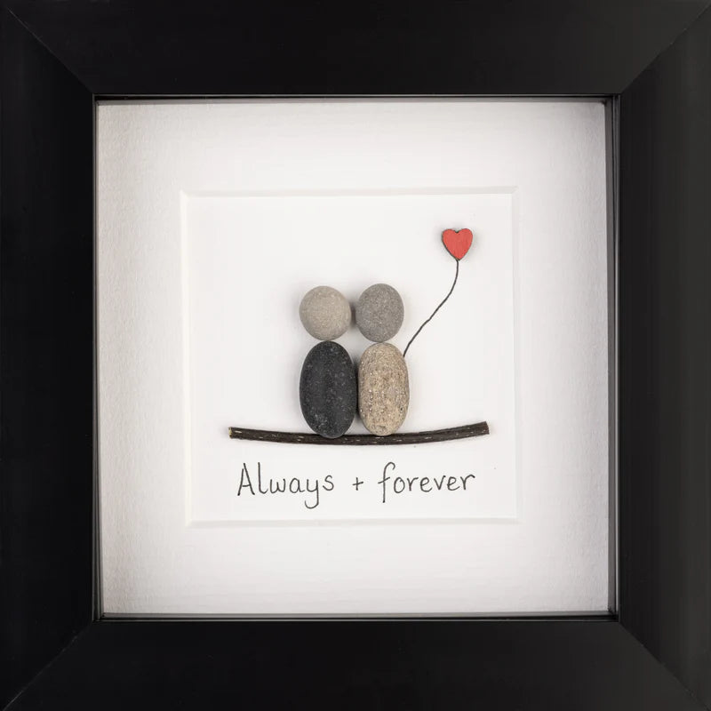 Always and Forever Irish Pebble Art- 4"x4" Frame