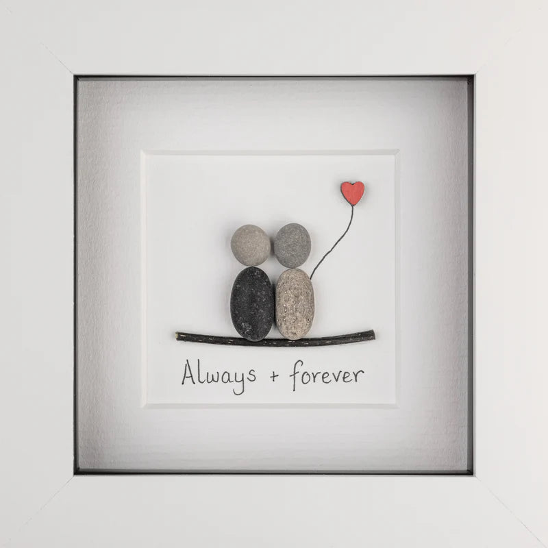 Always and Forever Irish Pebble Art- 4"x4" Frame