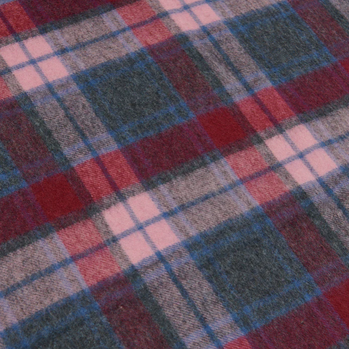 Wee Islander Lambswool Baby Blanket- Pink and Blue Tartan