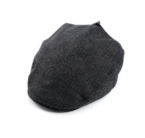 Boru Tweed Flat Cap- Grey Herringbone