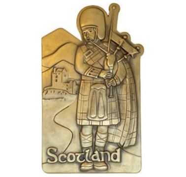 Bronze Scottish Piper Wall Plaque