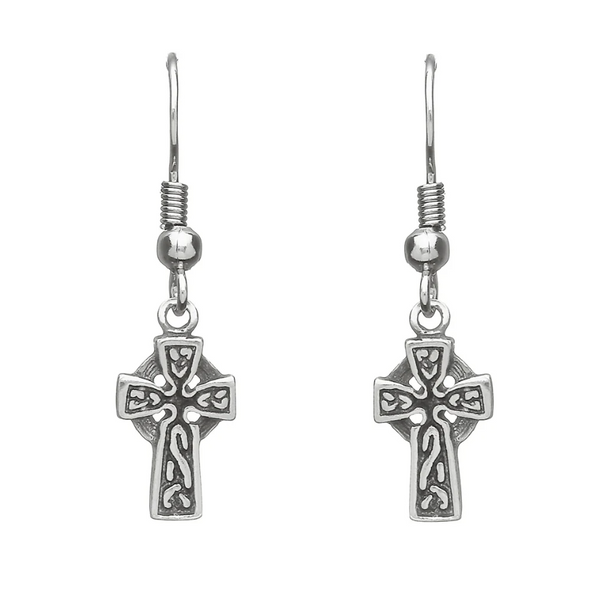 Celtic Legends Pewter Celtic Cross Earrings