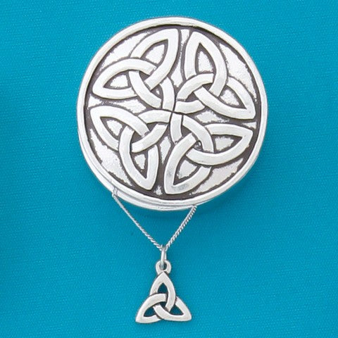 Pewter Celtic Knot Wish Box with Trinity Knot Necklace