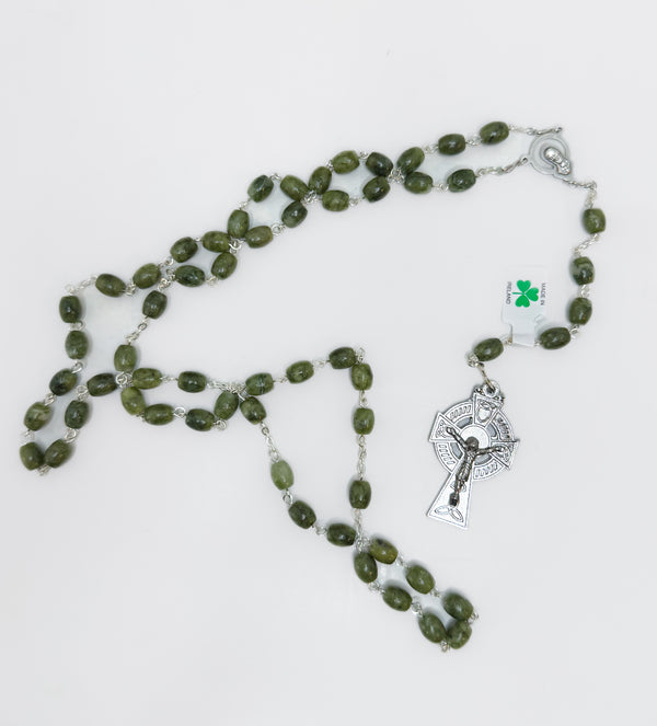 Connemara Marble Full Rosary with Oval Beads