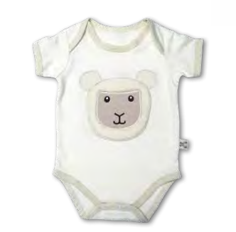 Patrick Francis Cream Sheep Organic Cotton Baby Onesie