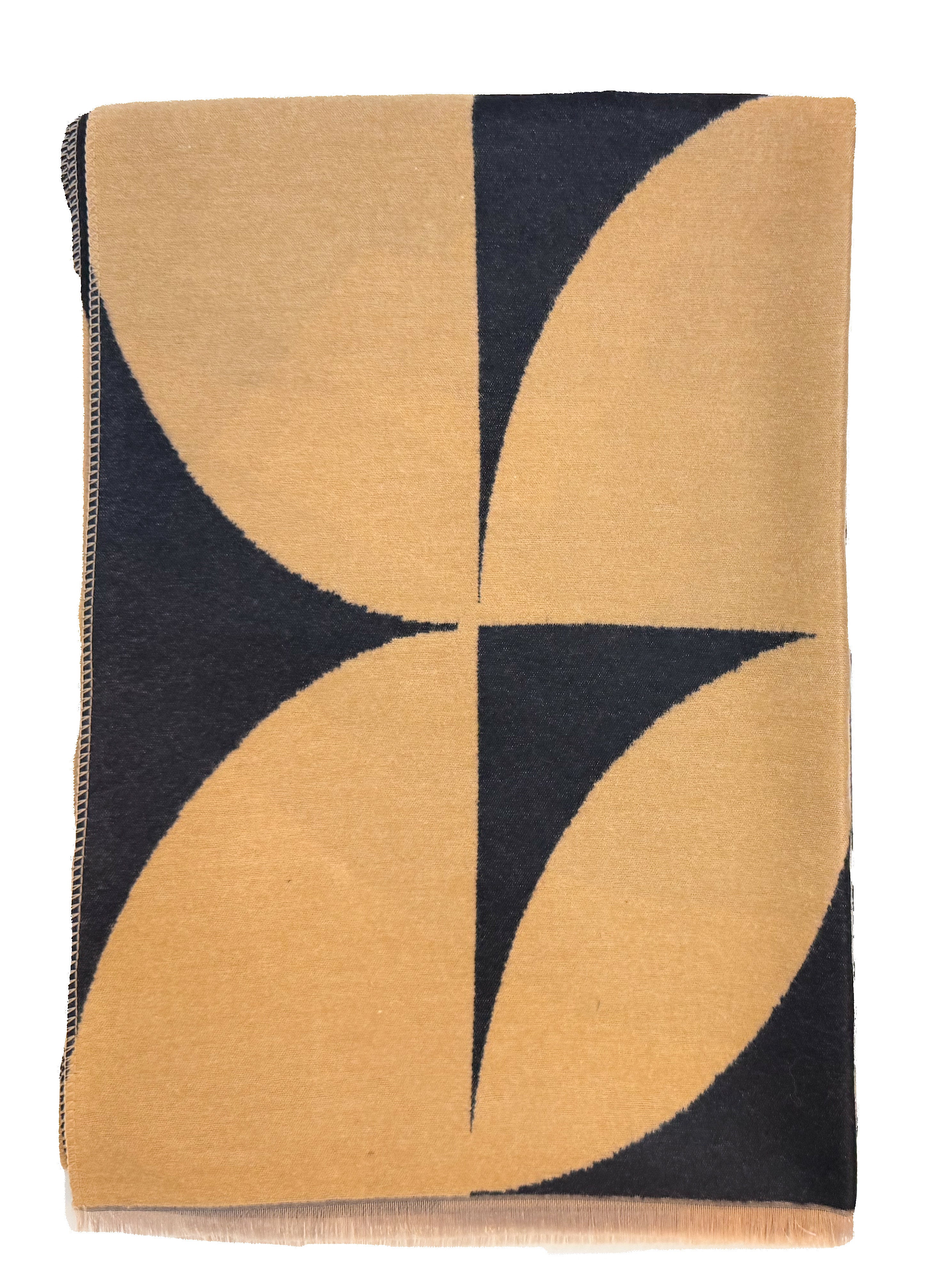 Double Sided Cubic Shamrock Scarf- Black/Beige