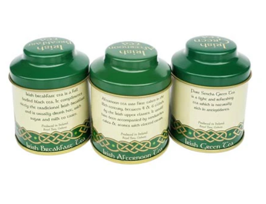 Traditional Irish Emblem Mini Tea Caddies- Set of 3