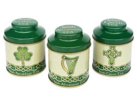 Traditional Irish Emblem Mini Tea Caddies- Set of 3