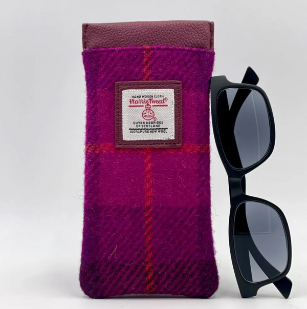 Harris Tweed Glasses Sleeve- Fuchsia Tartan