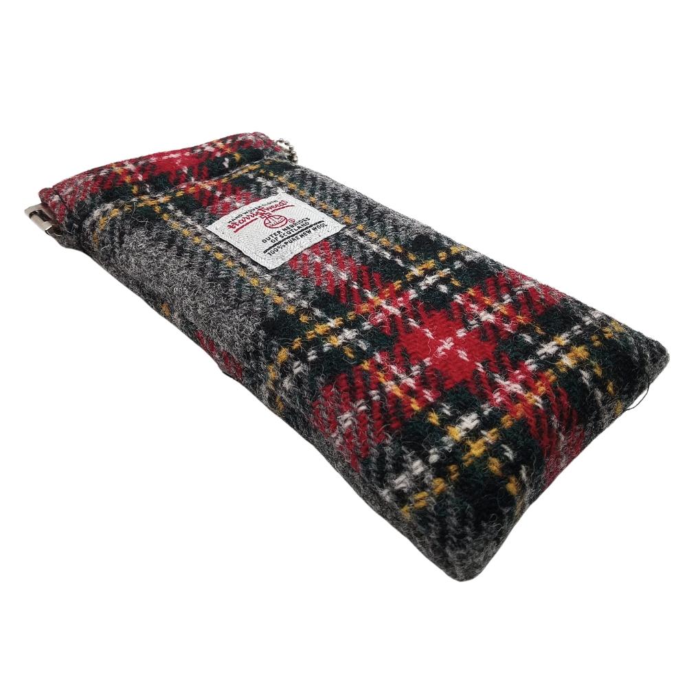 Glen Appin Grey and Red Tartan Harris Tweed Glasses Case