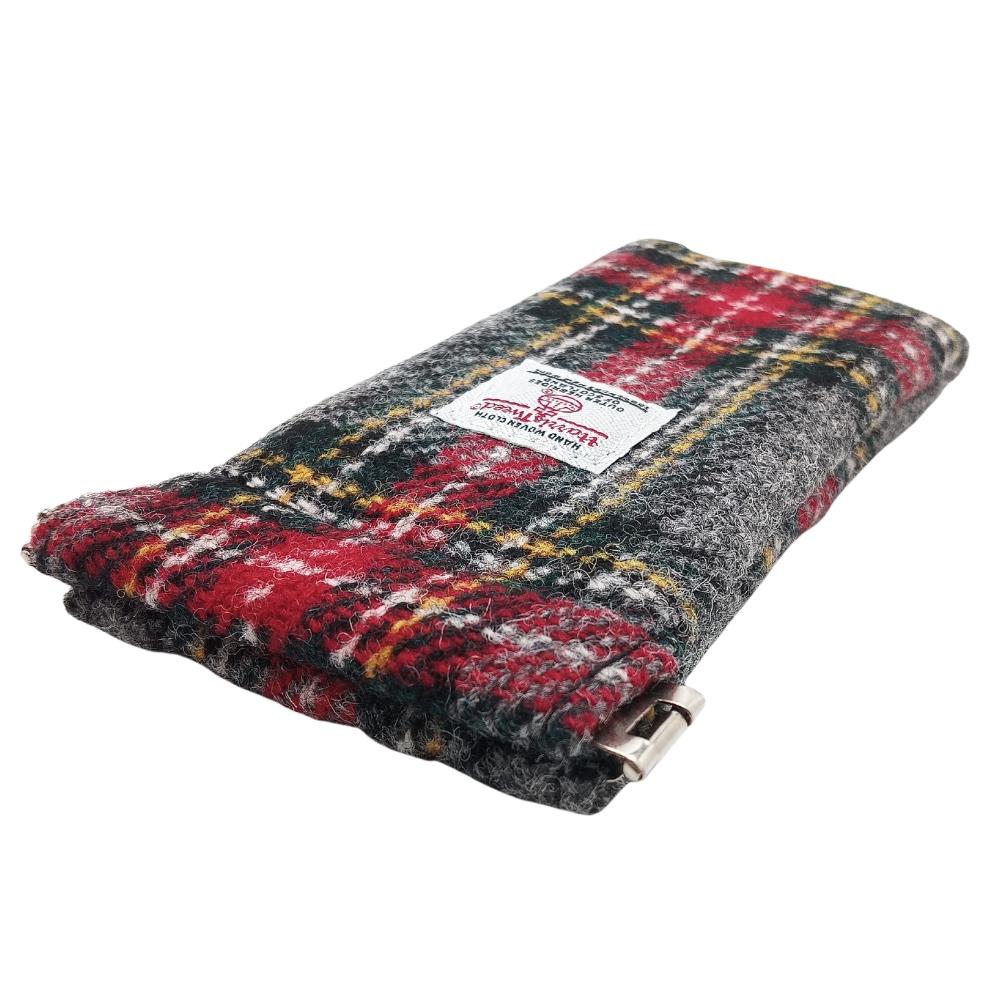 Glen Appin Grey and Red Tartan Harris Tweed Glasses Case