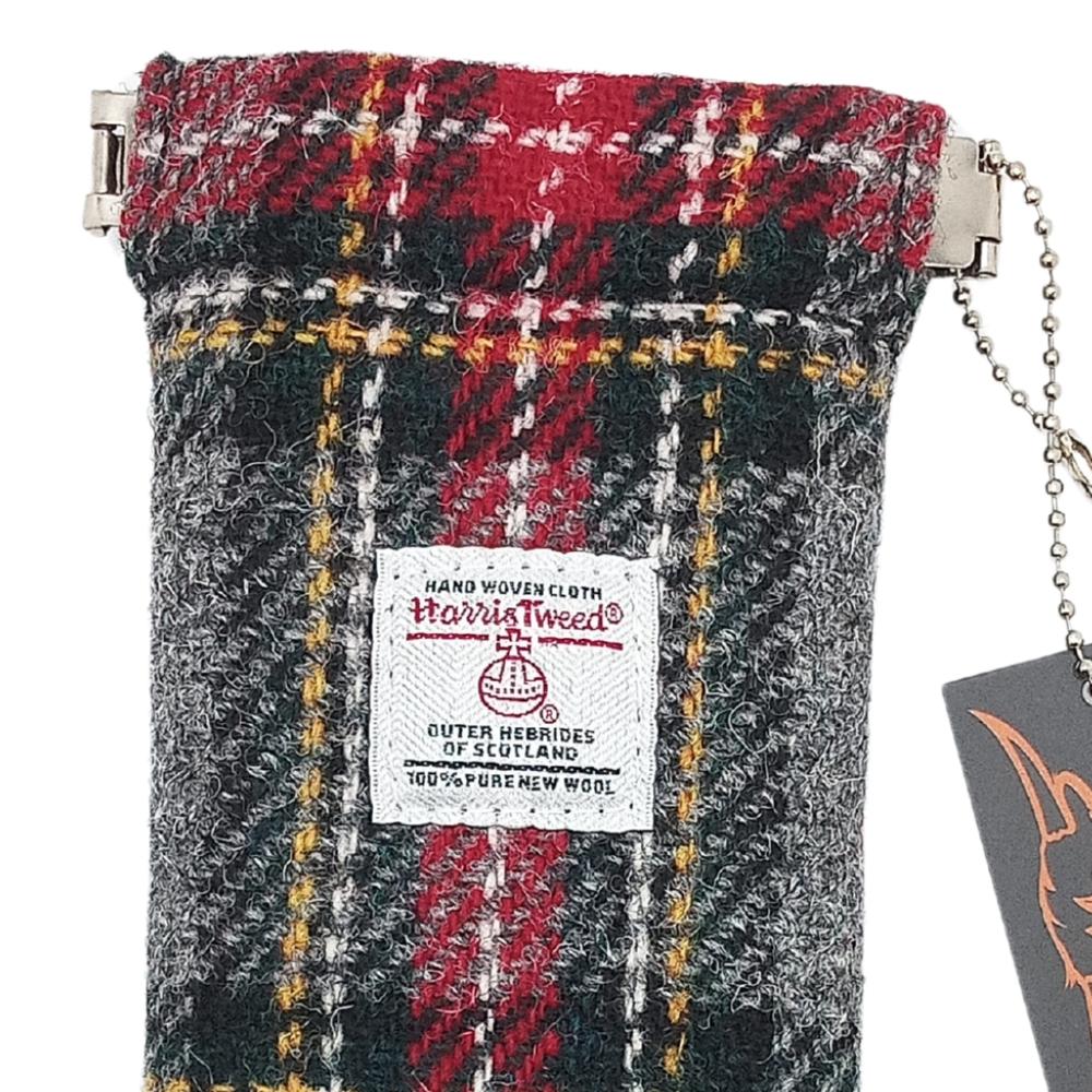 Glen Appin Grey and Red Tartan Harris Tweed Glasses Case