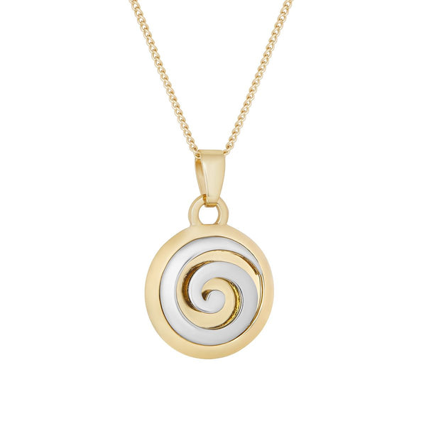18ct Gold and Silver Plated Celtic Spiral Necklace