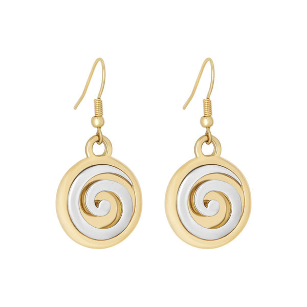 18ct Gold and Silver Plated Celtic Spiral Earrings- Large