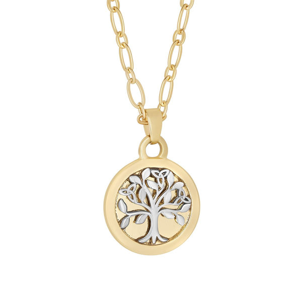18ct Gold and Silver Plated Tree of Life Necklace- Large