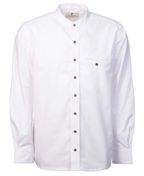 Men's Comfort Cotton Grandfather Shirt - White