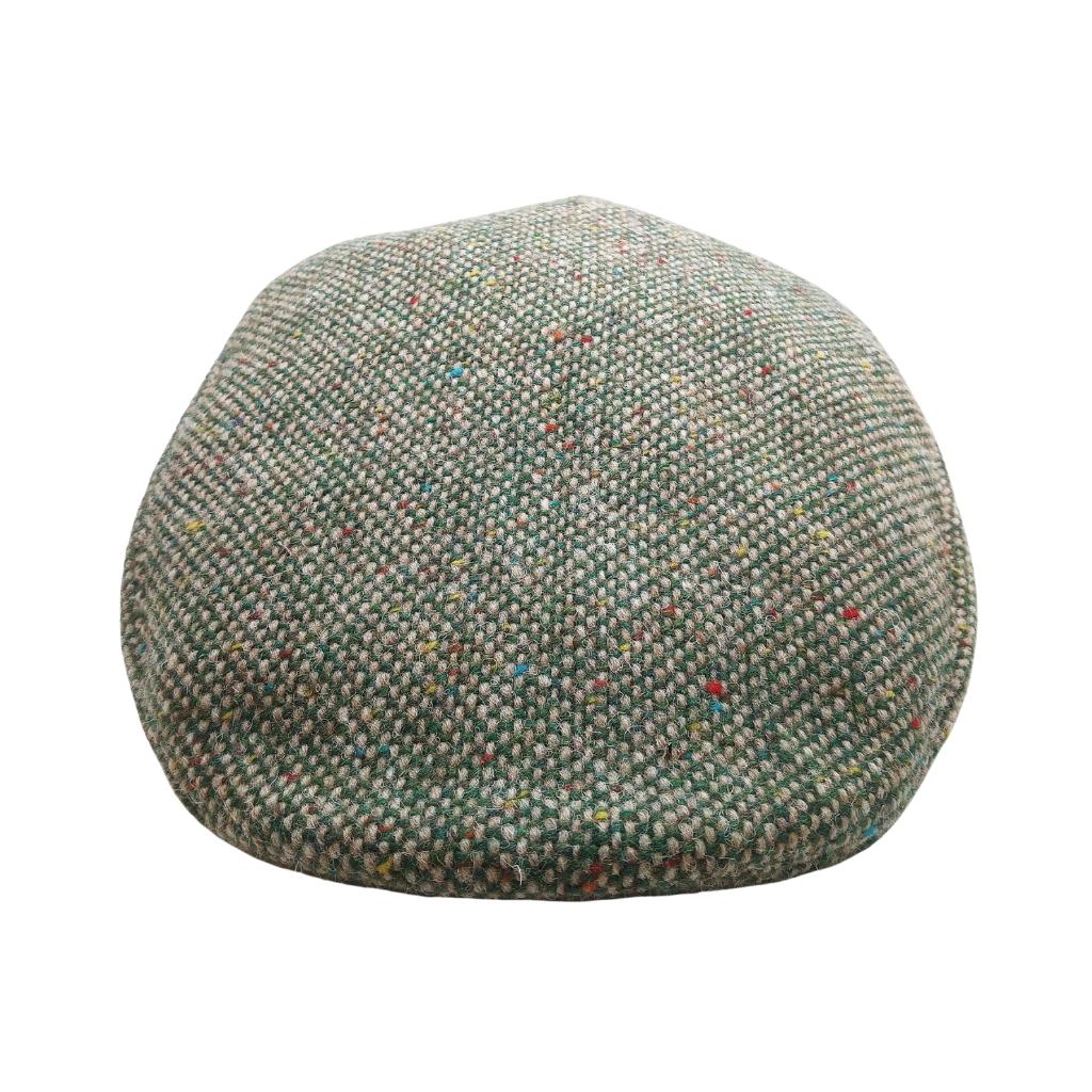 Hanna Hats Tweed Donegal Touring Cap- Green and Fawn