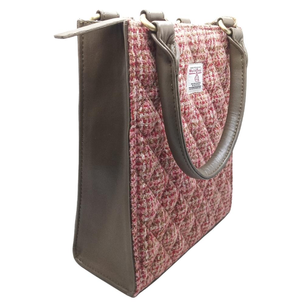 Harris Tweed Quilted Tote Bag- Maple Check