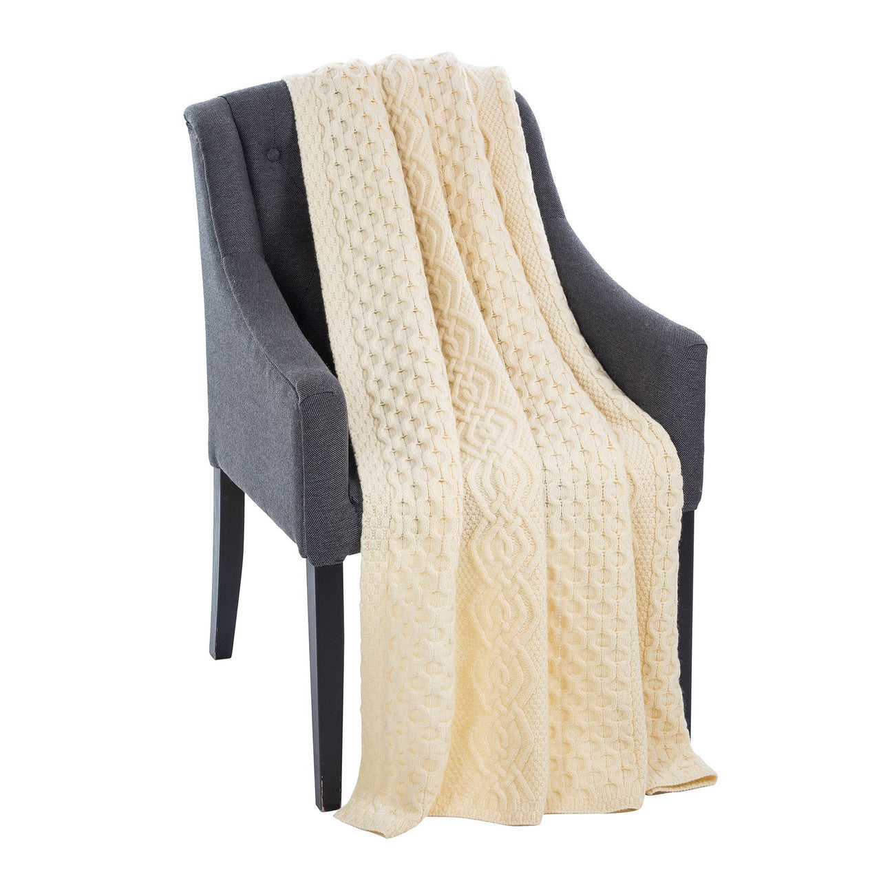 Honeycomb Merino Wool Aran Throw