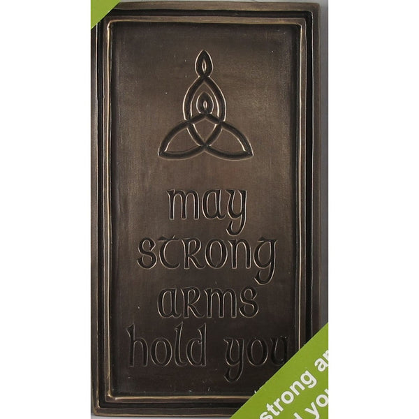 May Strong Arms Hold You Bronze Wall Plaque