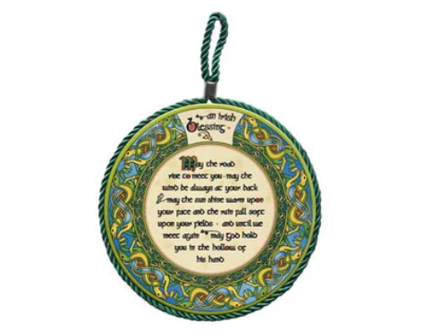 Ceramic Irish Blessing Trivet Plaque- Irish Weave