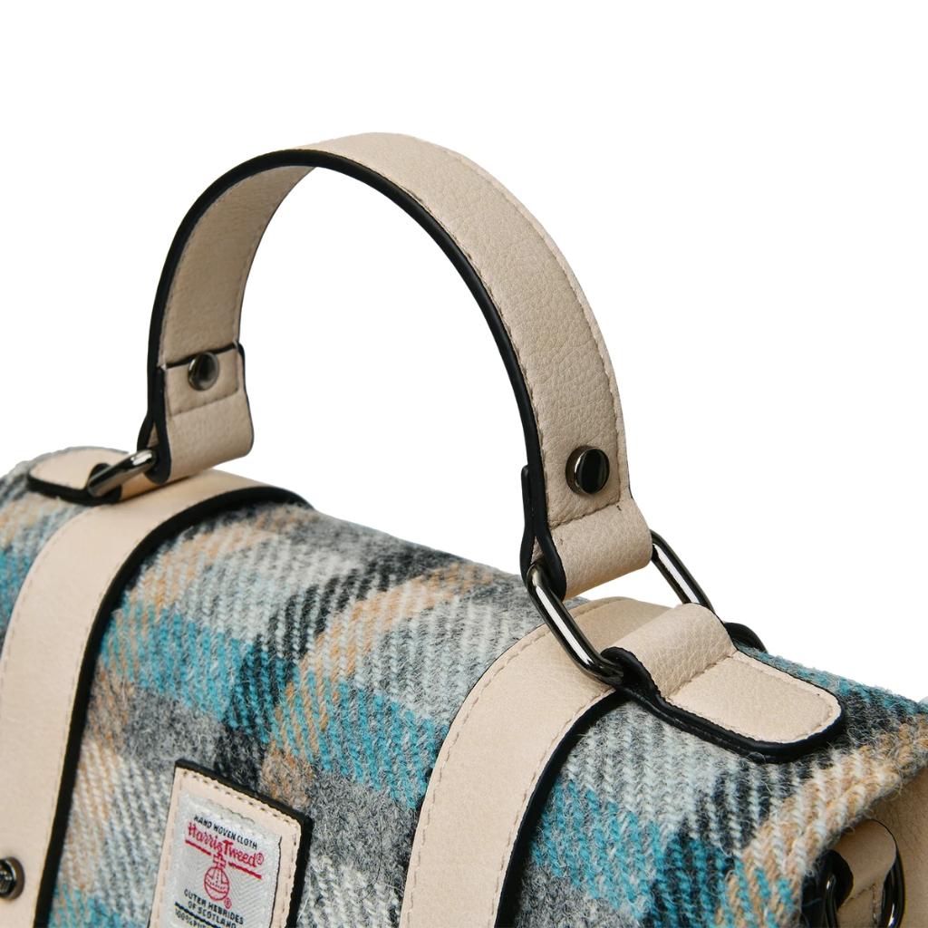 Islander Harris Tweed Medium Satchel 'Fuchsia Tartan'