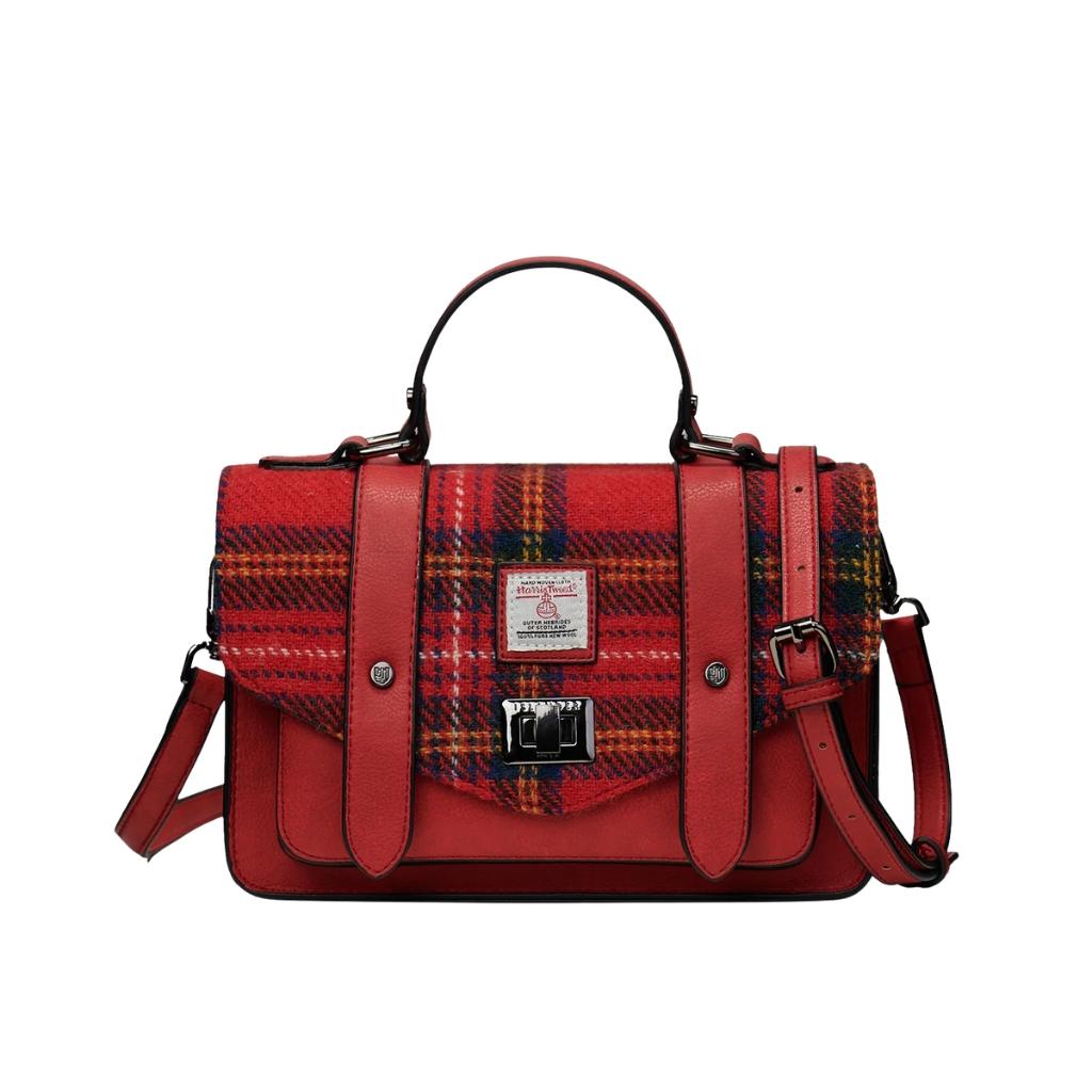Islander Harris Tweed Medium Satchel 'Royal Stewart Tartan'