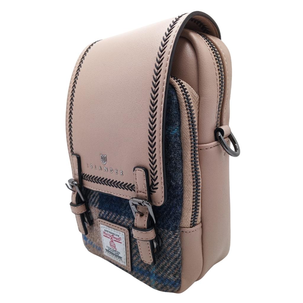 Islander Harris Tweed The Baby Jura Crossbody Bag 'Navy Beige Tartan'