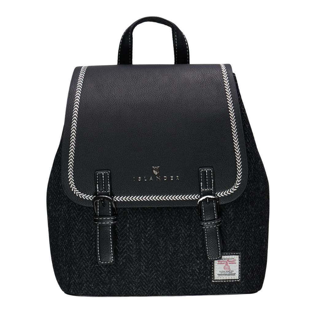 Islander Harris Tweed The Jura Backpack 'Black Herringbone'