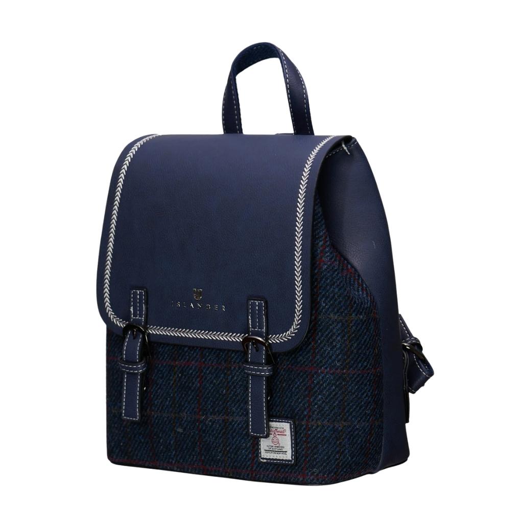 Islander Harris Tweed The Jura Backpack 'Navy Over Check'