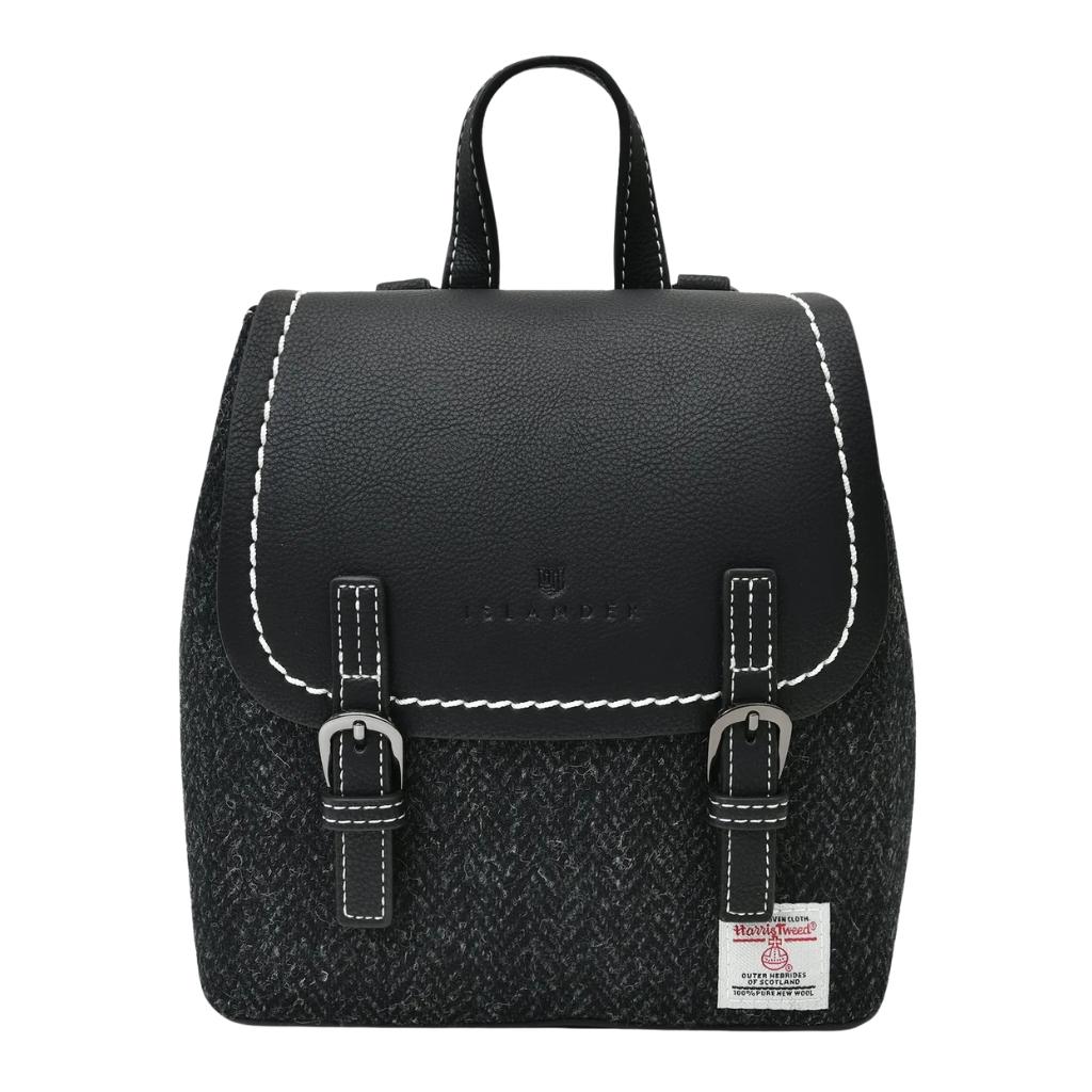 Islander Harris Tweed The Mini Jura Backpack 'Black Herringbone'