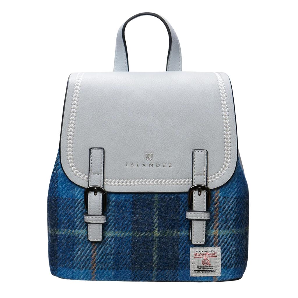 Islander Harris Tweed The Mini Jura Backpack 'Blue Tartan'
