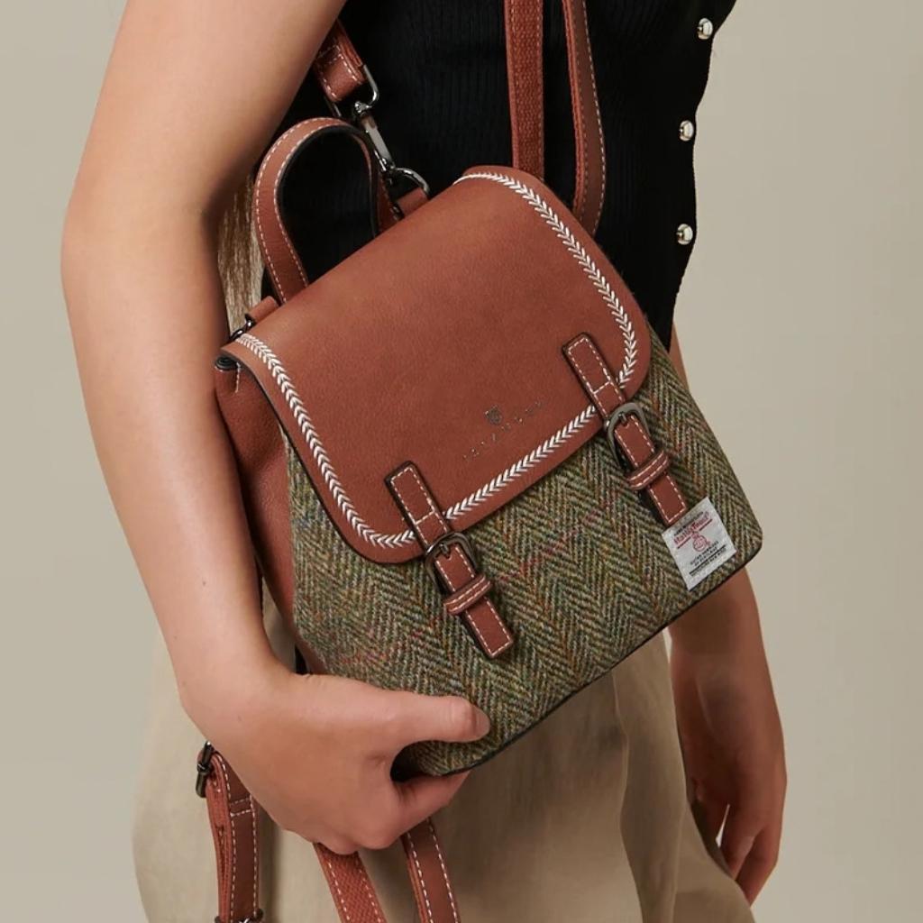 Islander Harris Tweed The Mini Jura Backpack 'Chestnut Herringbone'