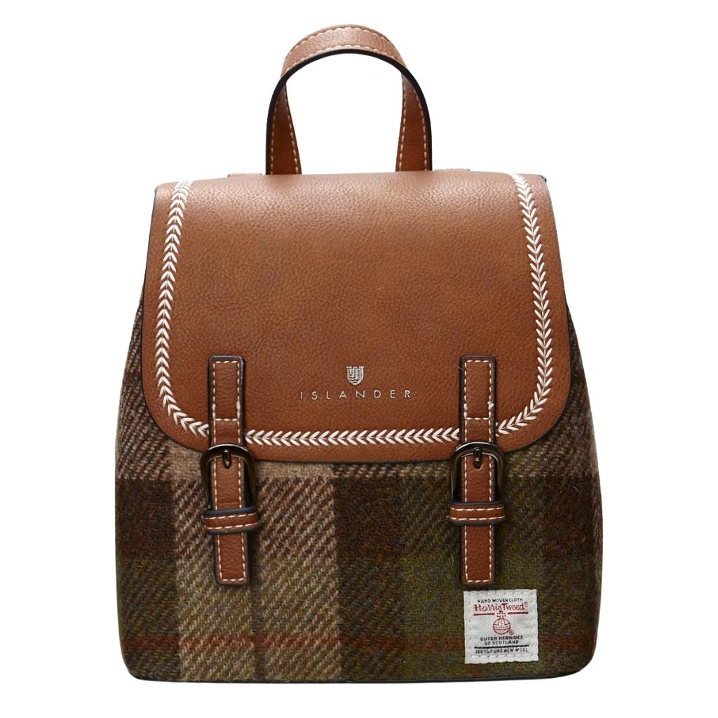 Islander Harris Tweed The Mini Jura Backpack 'Chestnut Tartan'