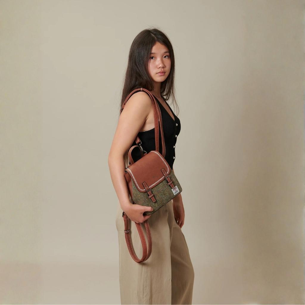 Islander Harris Tweed The Mini Jura Backpack 'Mint Check'