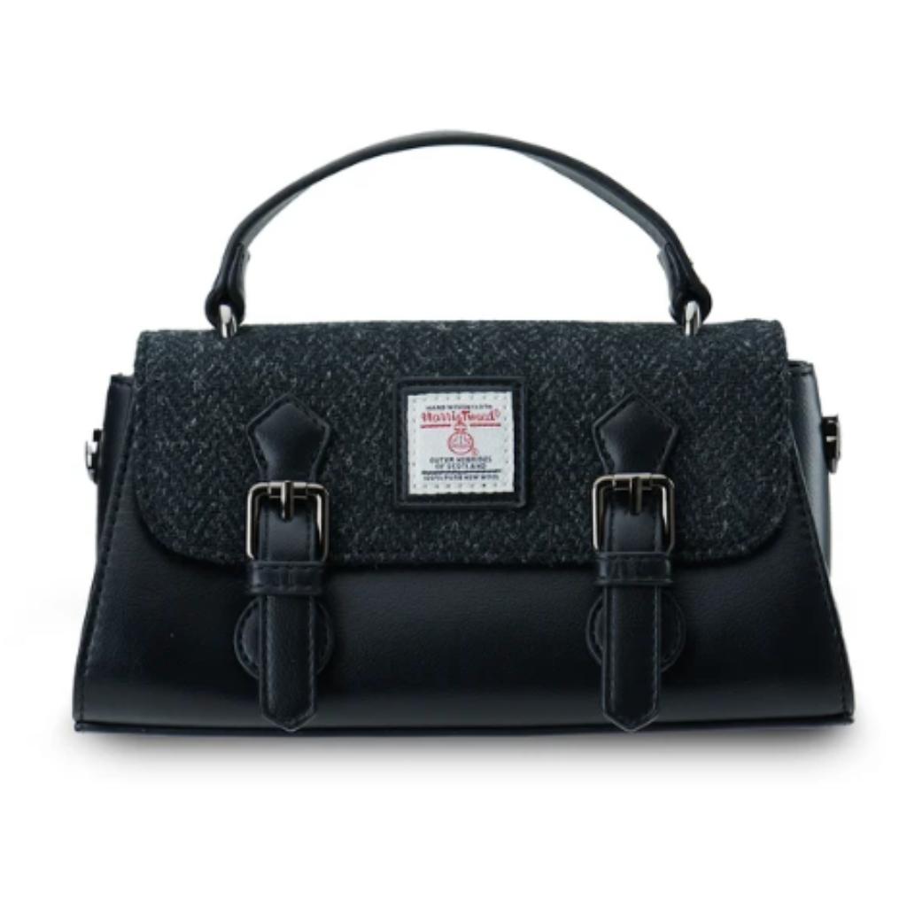 Islander Harris Tweed The Victoria Satchel 'Black Herringbone'