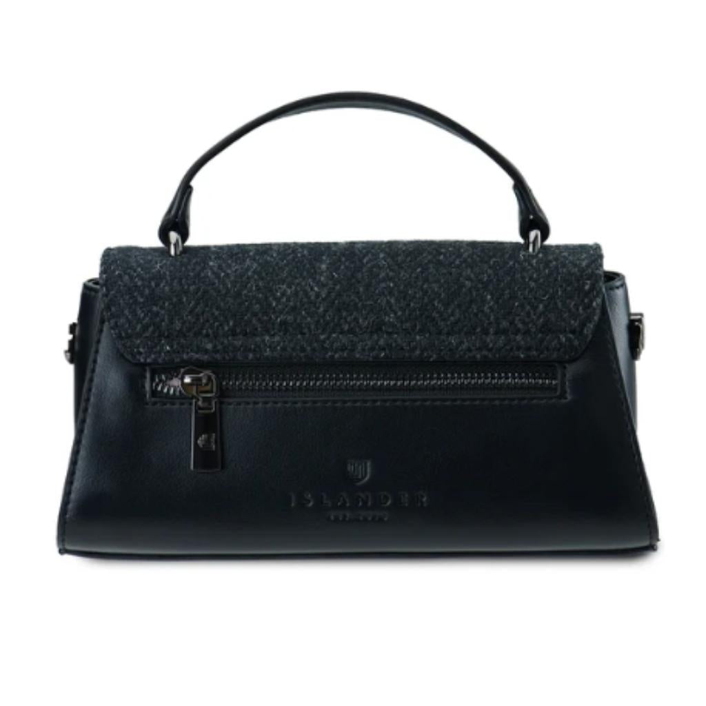 Islander Harris Tweed The Victoria Satchel 'Black Herringbone'