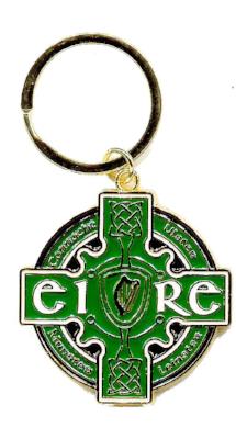 Eire Round Gold Keyring