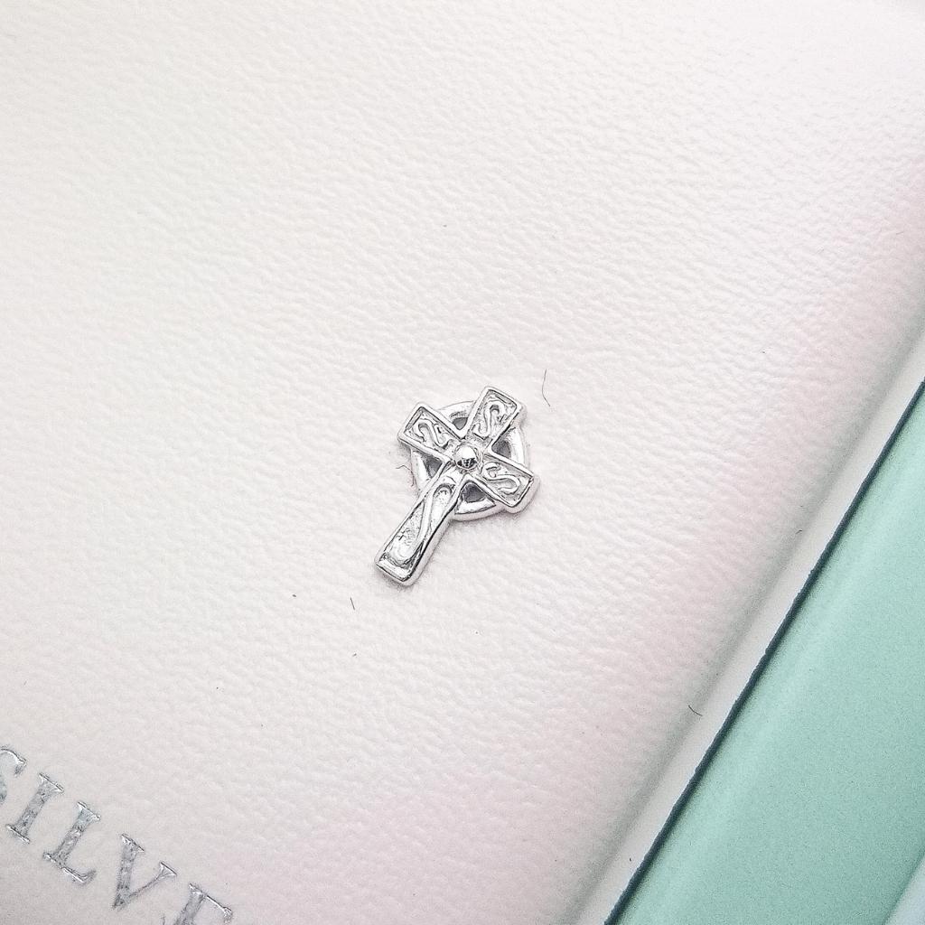 Kid's Sterling Silver Celtic Cross Stud Earrings