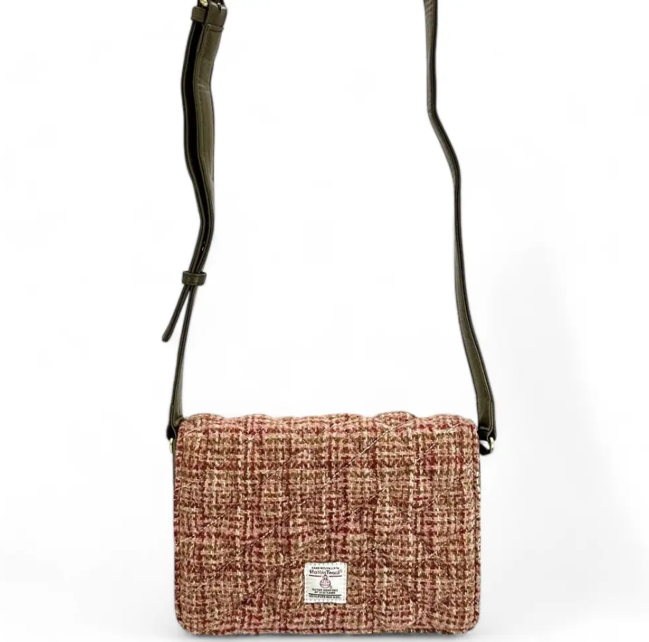 Harris Tweed Quilted Shoulder Bag- Maple Check