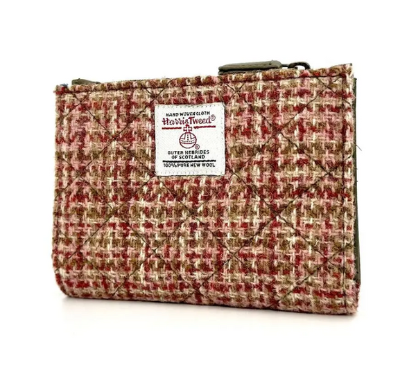 Harris Tweed Quilted Slim Wallet- Maple Check