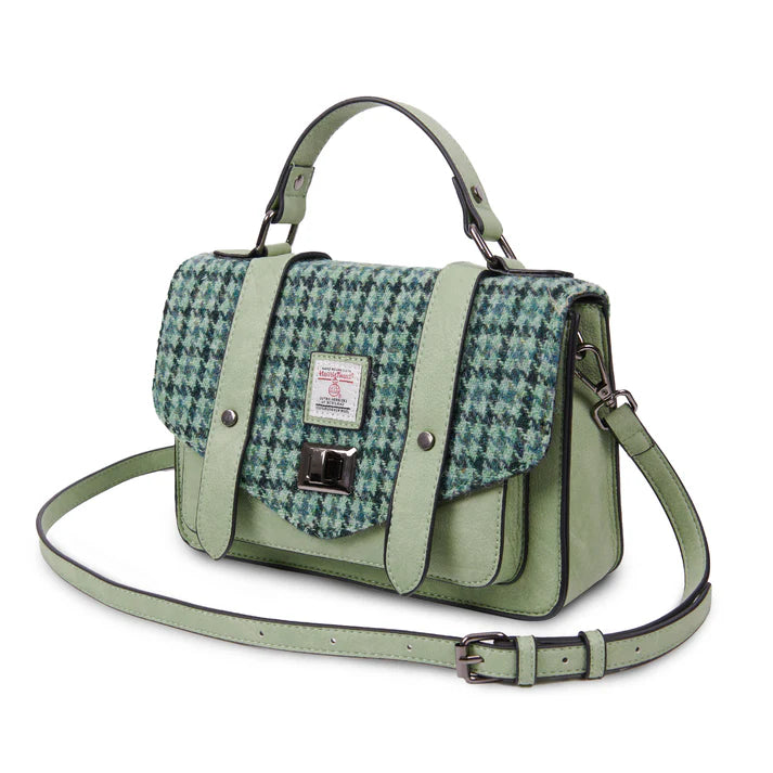 Islander Harris Tweed Medium Satchel 'Blue Tartan'